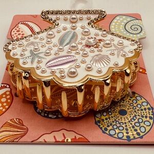 Gold and White Pearl Embellished Hair Clip